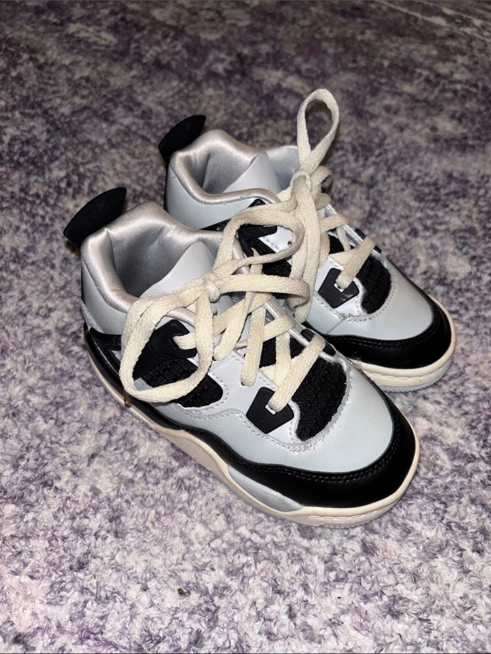 Jordan Kids Black and White Low-Top Sneakers